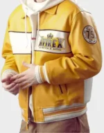 Men's Avirex Aviator King 75 Bomber Jacket, 1975 Fashion yellow Leather Jackets