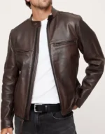 Banana Republic Men's Brown Leather Biker Jacket