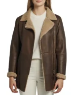 Women’s Brown Real Sheepskin Shearling Coat