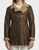 Women’s Brown Real Sheepskin Shearling Coat