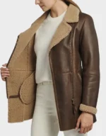 Women’s Brown Real Sheepskin Shearling Coat