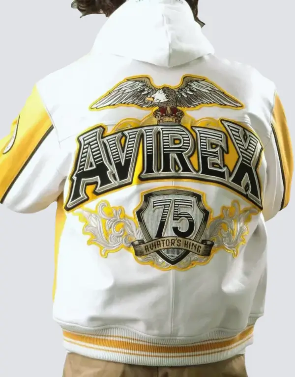 Men's Avirex Aviator King 75 Bomber Jacket, 1975 Fashion yellow Leather Jackets