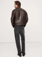 Banana Republic Men’s Brown Leather Motorcycle Biker Jacket