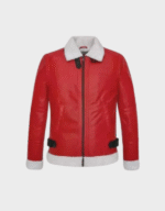Mens Red Pure Lambskin Leather Jacket