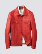 Santa-Style Red Leather Jacket