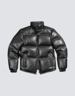 Men’s Handmade Sheepskin Leather Puffer Jacket