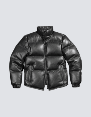 Men’s Handmade Sheepskin Leather Puffer Jacket