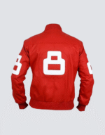 8 Ball Pool Red Varsity Bomber Men’s Biker Jacket