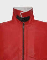 Mens Red Pure Lambskin Leather Jacket