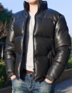 Men’s Handmade Sheepskin Leather Puffer Jacket