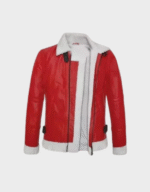 Mens Red Pure Lambskin Leather Jacket