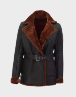 Handmade Women’s Black Sheepskin Coat