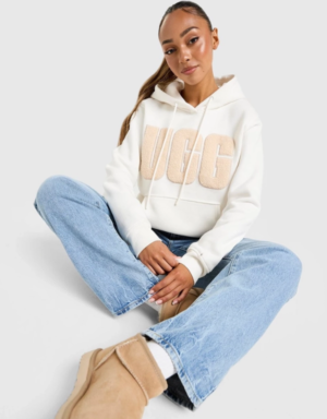 Women’s White UGG Large Logo Hoodie