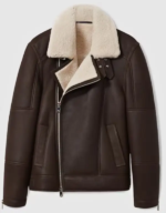Men’s Shearling Lined Leather Aviator Jacket