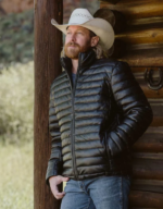 Men’s Black Bridger Leather Down Jacket