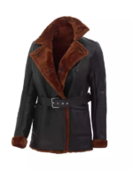 Handmade Women’s Black Sheepskin Coat