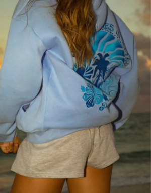 Women's Pink Palm Puff Oversized Hoodie