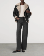 Handmade Women’s Black Sheepskin Shearling Aviator Jacket