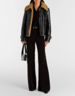 Handmade Women’s Black Lambskin Leather Aviator Jacket