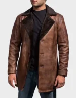 Cinnamon Distressed Leather Fur Coat