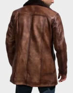 Cinnamon Distressed Leather Fur Coat