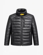 Men’s Black Genuine Sheepskin Leather Quilted Puffer Jacket