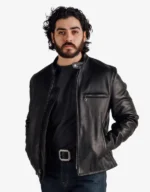 Men’s Brown Genuine Cowhide Leather Café Racer Jacket