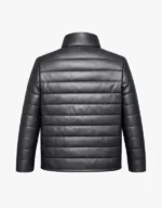 Men’s Black Genuine Sheepskin Leather Quilted Puffer Jacket