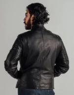 Men’s Brown Genuine Cowhide Leather Café Racer Jacket