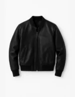 Men’s Black Genuine Sheepskin Leather Bomber Jacket