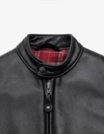 Men’s Brown Genuine Cowhide Leather Café Racer Jacket