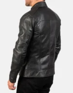 Men’s Black Genuine Cowhide Leather Biker Jacket