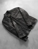 Men’s Black Genuine Cowhide Leather Biker Jacket