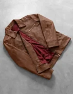 Men’s Brown Genuine Cowhide Leather Biker Jacket