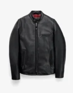Men’s Brown Genuine Cowhide Leather Café Racer Jacket
