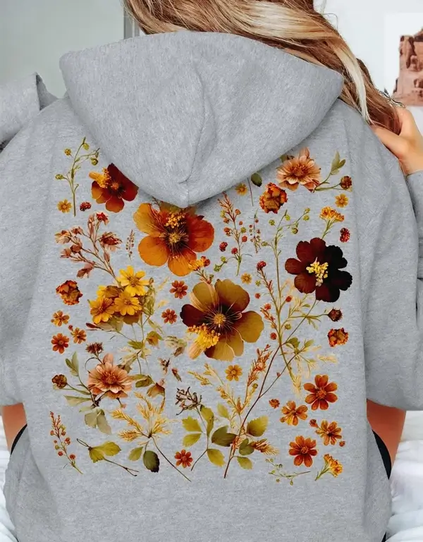 Women’s Sunset Floral Embroidered Full-Zip Hoodie