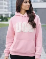Women’s Lotus Blossom Pink UGG Sherpa Applique Hoodie