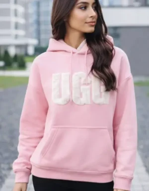 Women’s Lotus Blossom Pink UGG Sherpa Applique Hoodie