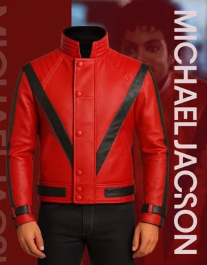 Michael Jackson Thriller Red Leather Jacket