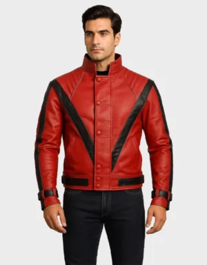 Michael Jackson Thriller Red Leather Jacket